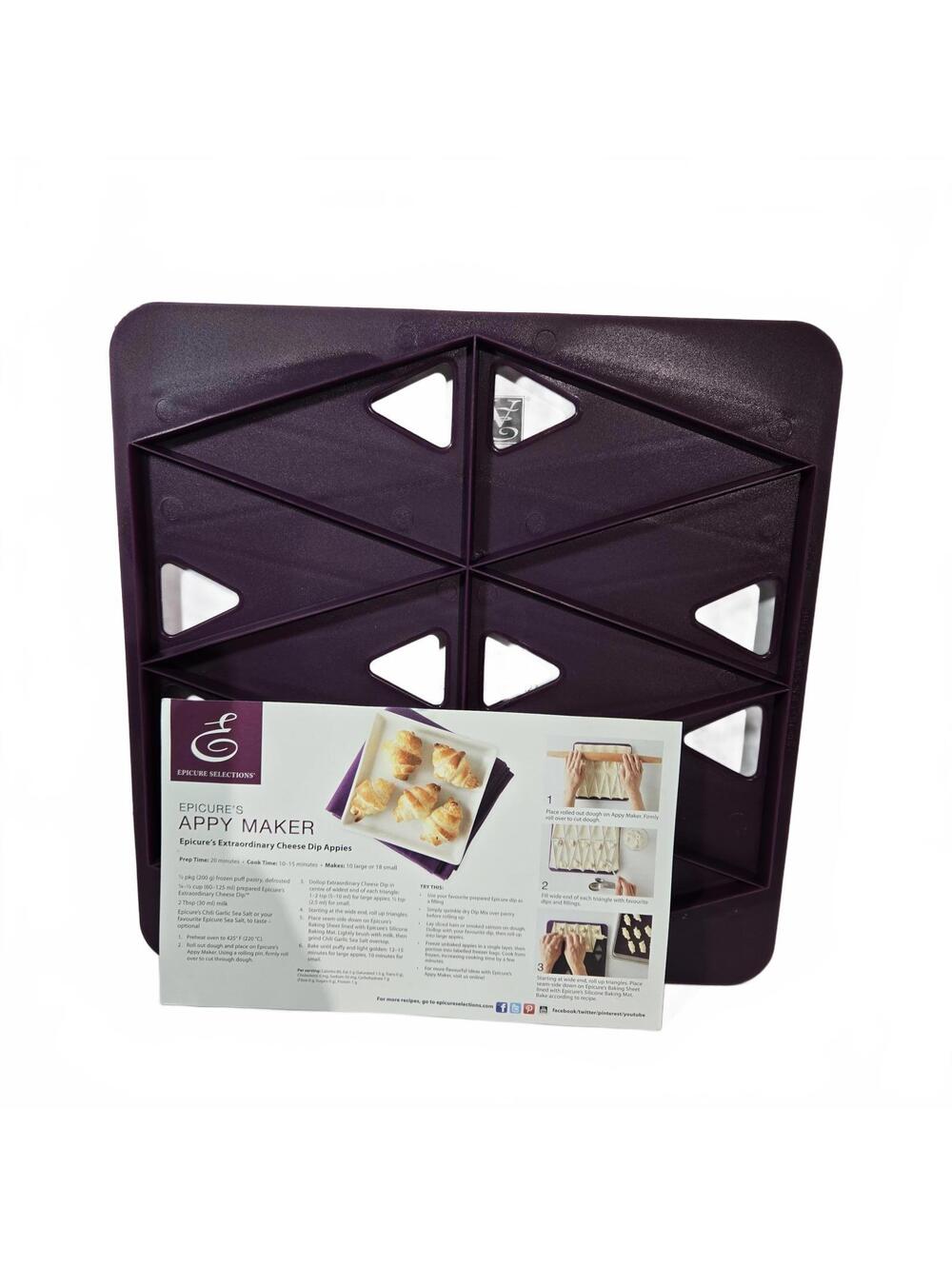 Epicure Appy Maker Dough Pastry Cutter Mold Lot of 2 #4226 Appetizer 10.5" NIB